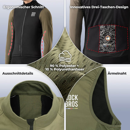 ROAD TO SKY Herren Fahrradjacke Ärmellose Weste Laufweste Atmungsaktiv (Fahrradjacke) kaufen bei Linkreich – Jetzt entdecken!