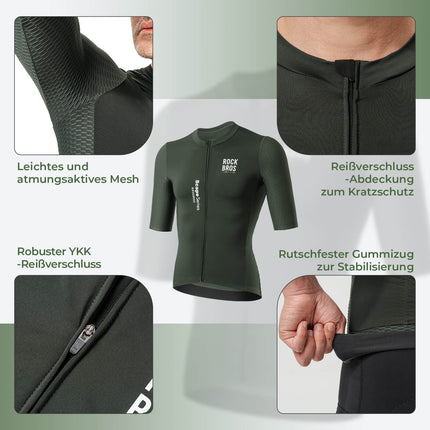 ROAD TO SKY Herren Kurzarm Radtrikot Jersey für MTB & Rennrad Grün (Fahrradtrikot) kaufen bei Linkreich – Jetzt entdecken!