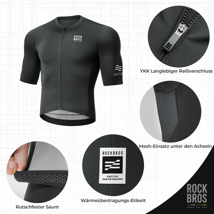 ROAD TO SKY Herren Radtrikot Kurzarm mit Taschen