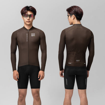 ROAD TO SKY Langarm - Radtrikot Herren Jersey Erdgrau/Braun (Fahrradtrikot) kaufen bei Linkreich – Jetzt entdecken!