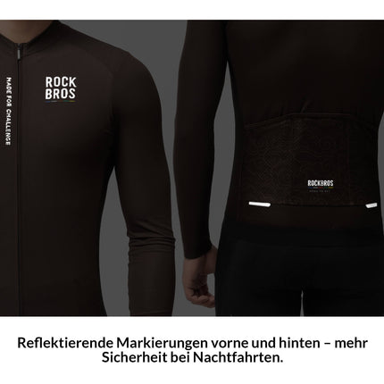 ROAD TO SKY Langarm - Radtrikot Herren Jersey Erdgrau/Braun (Fahrradtrikot) kaufen bei Linkreich – Jetzt entdecken!