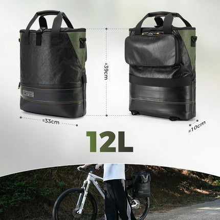 ROAD TO SKY Nachhaltige Fahrrad - Gepäckträgertasche aus recycelten Reifen 12L (Fahrradtaschen) kaufen bei Linkreich – Jetzt entdecken!