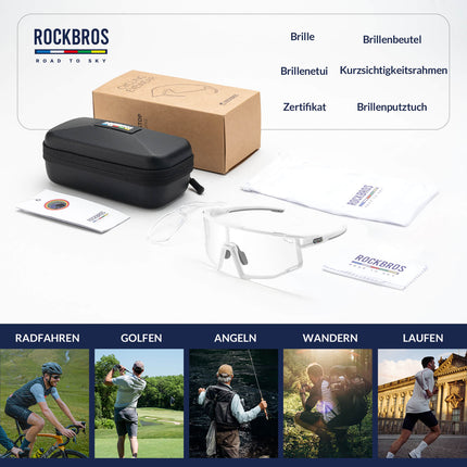 ROAD TO SKY Photochrome Fahrradbrille UV400 Schutz Verstellbare Nasenpads (Fahrradbrille) kaufen bei Linkreich – Jetzt entdecken!
