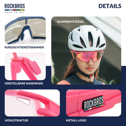 ROAD TO SKY Photochrome Fahrradbrille UV400 Schutz Verstellbare Nasenpads (Fahrradbrille) kaufen bei Linkreich – Jetzt entdecken!