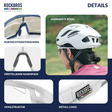 ROAD TO SKY Photochrome Fahrradbrille UV400 Schutz Verstellbare Nasenpads (Fahrradbrille) kaufen bei Linkreich – Jetzt entdecken!