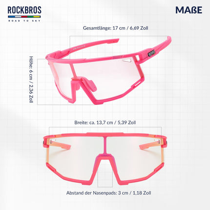ROAD TO SKY Photochrome Fahrradbrille UV400 Schutz Verstellbare Nasenpads (Fahrradbrille) kaufen bei Linkreich – Jetzt entdecken!