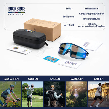 ROAD TO SKY Polarisierte Fahrradbrille UV400 Schutz Verstellbare Nasenpads (Fahrradbrille) kaufen bei Linkreich – Jetzt entdecken!