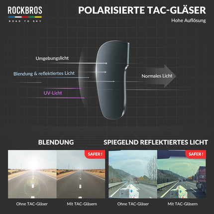 ROAD TO SKY Polarisierte Fahrradbrille UV400 Schutz Verstellbare Nasenpads (Fahrradbrille) kaufen bei Linkreich – Jetzt entdecken!