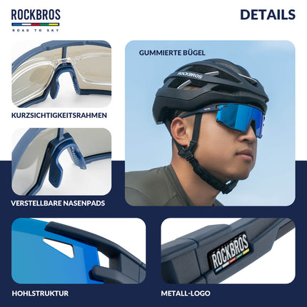 ROAD TO SKY Polarisierte Fahrradbrille UV400 Schutz Verstellbare Nasenpads (Fahrradbrille) kaufen bei Linkreich – Jetzt entdecken!