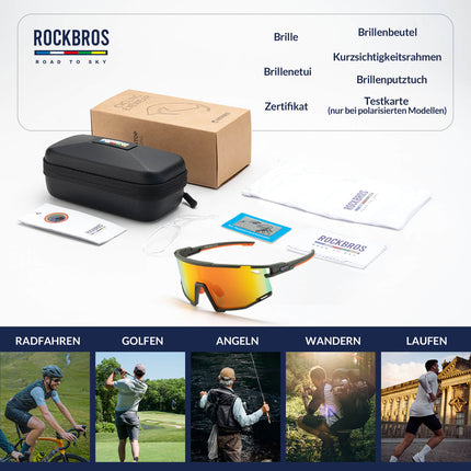 ROAD TO SKY Polarisierte Fahrradbrille UV400 Schutz Verstellbare Nasenpads (Fahrradbrille) kaufen bei Linkreich – Jetzt entdecken!
