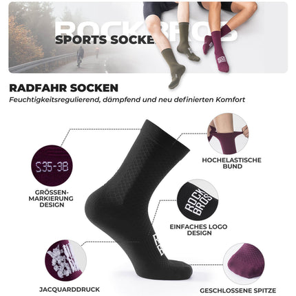 ROAD TO SKY Sportsocken Baumwolle Atmungsaktive Laufsocken für MTB & Rennrad (Fahrradsocken) kaufen bei Linkreich – Jetzt entdecken!