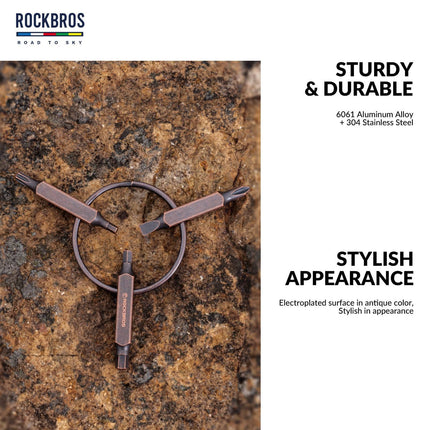 ROAD TO SKY Vintage Schlüsselanhänger 6 in 1 Multi Reparatur Werkzeug (Werkzeuge) kaufen bei Linkreich – Jetzt entdecken!