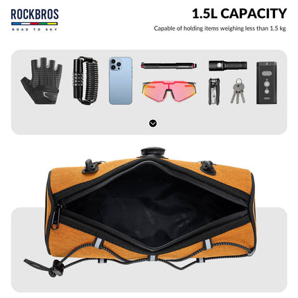 ROAD TO SKY Wasserdichte Reflektierende Zylindrische Lenkertasche (Fahrradtaschen) kaufen bei Linkreich – Jetzt entdecken!