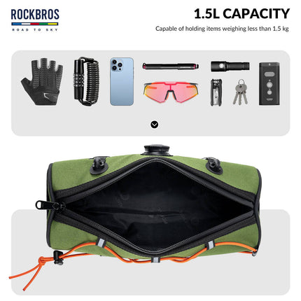 ROAD TO SKY Wasserdichte Reflektierende Zylindrische Lenkertasche (Fahrradtaschen) kaufen bei Linkreich – Jetzt entdecken!