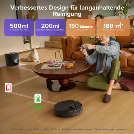 SEO. Roborock Q10 S5+ Set Saug- und Wischroboter mit Auto-Entleerungsstation mit zwei zusätzlichen Staubbeuteln - Schwarz Linkreich