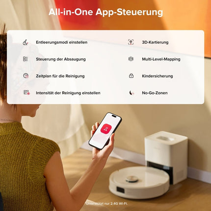 SEO. Roborock Q10 S5+ Set Saug- und Wischroboter mit Auto-Entleerungsstation mit zwei zusätzlichen Staubbeuteln - Weiß Linkreich