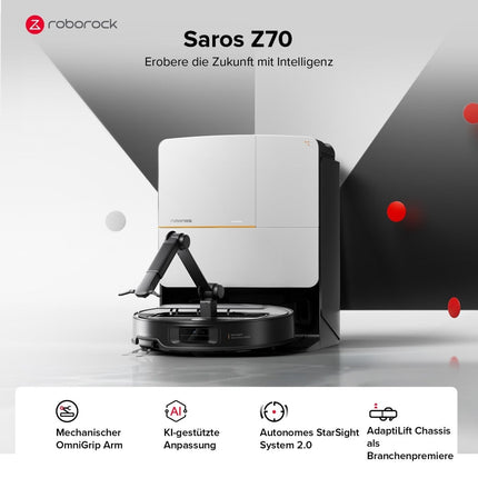 SEO. Roborock Saros Z70 Staubsaugerroboter mit mechanischem OmniGrip™ Arm - Silber Linkreich