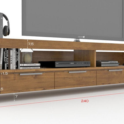 SEO. ROBOSTO TV - Sideboard/Longboard Massivholz Kommode - Natur Linkreich