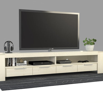 SEO. ROBOSTO TV - Sideboard/Longboard Massivholz Kommode - Weiss Linkreich