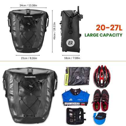ROCKBROS 100 % wasserdichte Transporttaschen mit Netztasche 27L (Fahrradtaschen) kaufen bei Linkreich – Jetzt entdecken!