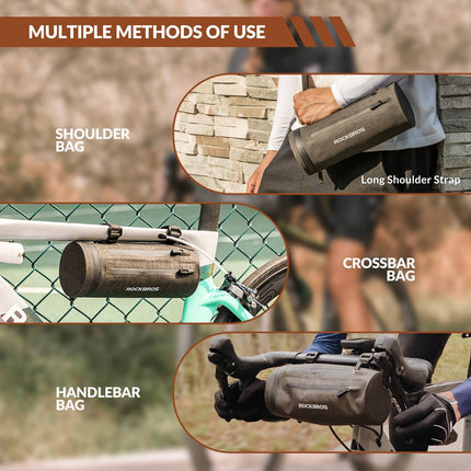 ROCKBROS 3 in 1 Wasserdichte Lenkertasche Zylindrisch Tragbar 2L (Fahrradtaschen) kaufen bei Linkreich – Jetzt entdecken!