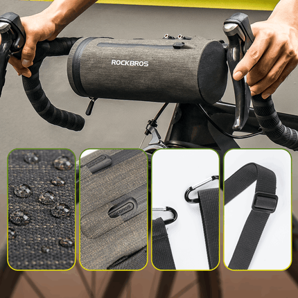 ROCKBROS 3 in 1 Wasserdichte Lenkertasche Zylindrisch Tragbar 2L (Fahrradtaschen) kaufen bei Linkreich – Jetzt entdecken!