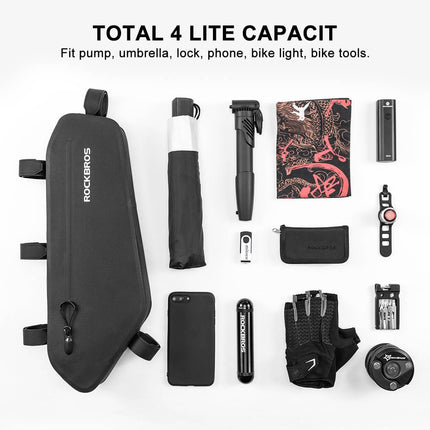 ROCKBROS 4L Wasserabweisend Rahmentasche Dreiecktasche Schwarz (Fahrradtaschen) kaufen bei Linkreich – Jetzt entdecken!