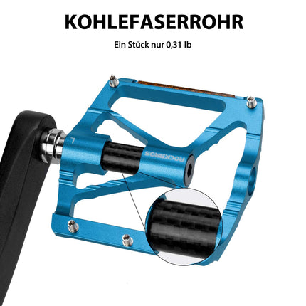 ROCKBROS Alu Fahrradpedale 9/16 Zoll mit zwei PVC Reflektoren