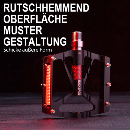 ROCKBROS Alu Fahrradpedale 9/16 Zoll mit zwei PVC Reflektoren