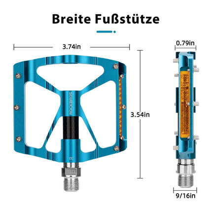 ROCKBROS Alu Fahrradpedale 9/16 Zoll mit zwei PVC Reflektoren (Fahrradpedale) kaufen bei Linkreich – Jetzt entdecken!