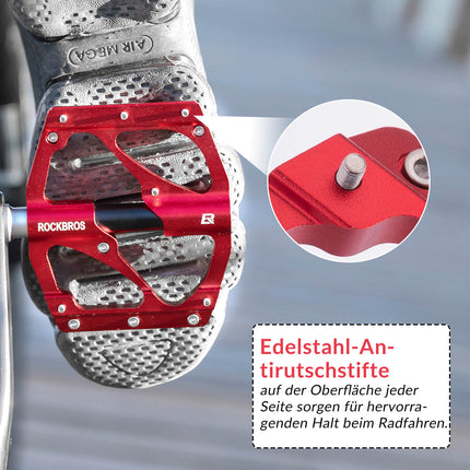 ROCKBROS Aluminium Pedale Leicht Staubdicht mit Antirutschstiften (Fahrradpedale) kaufen bei Linkreich – Jetzt entdecken!