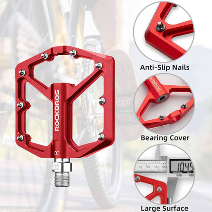 ROCKBROS Aluminium Platform Pedale 9/16 Zoll für MTB E-Bike Stadtrad