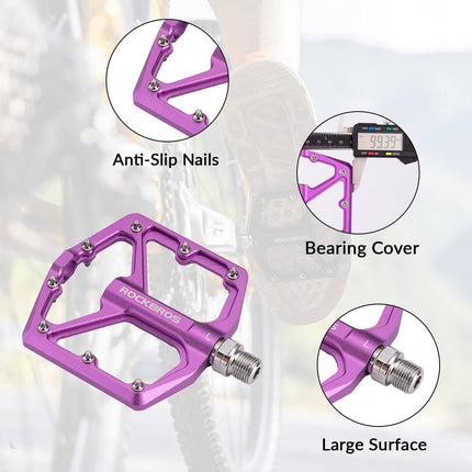 ROCKBROS Aluminium Platform Pedale 9/16 Zoll für MTB E - Bike Stadtrad (Fahrradpedale) kaufen bei Linkreich – Jetzt entdecken!