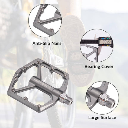 ROCKBROS Aluminium Platform Pedale 9/16 Zoll für MTB E - Bike Stadtrad (Fahrradpedale) kaufen bei Linkreich – Jetzt entdecken!