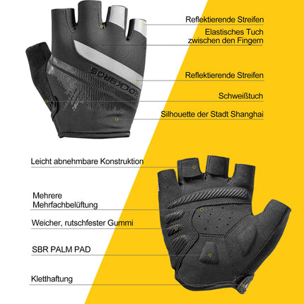 ROCKBROS Antirutsch - Reithandschuhe mit reflektierenden Halbfingern S - XXL (Fahrradhandschuhe) kaufen bei Linkreich – Jetzt entdecken!