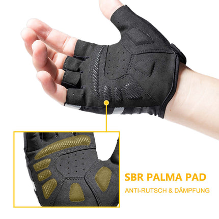 ROCKBROS Antirutsch - Reithandschuhe mit reflektierenden Halbfingern S - XXL (Fahrradhandschuhe) kaufen bei Linkreich – Jetzt entdecken!