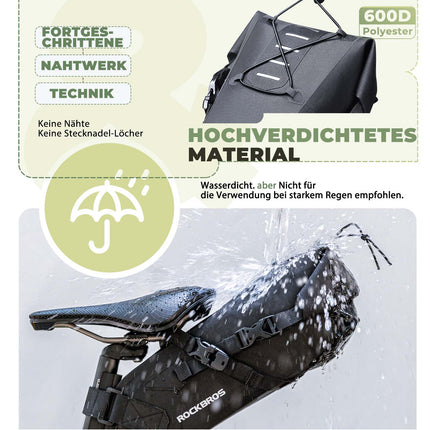 ROCKBROS Bikepacking Satteltasche 3 Liter 100% Wasserdicht TPU Gewebe (Fahrradtaschen) kaufen bei Linkreich – Jetzt entdecken!