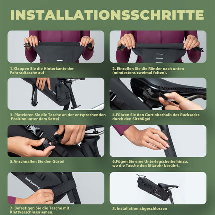 ROCKBROS Bikepacking Satteltasche 3 Liter 100% Wasserdicht TPU Gewebe (Fahrradtaschen) kaufen bei Linkreich – Jetzt entdecken!