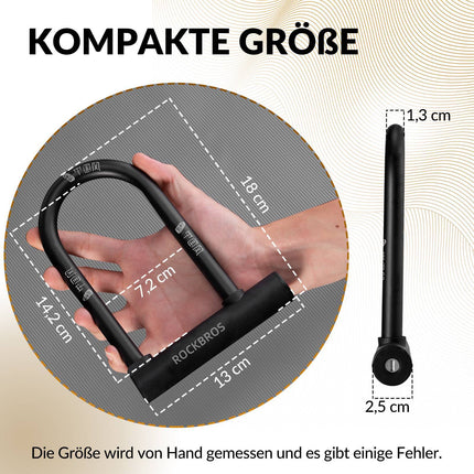 ROCKBROS Bügelschloss Fahrradschloss Hohe Sicherheit Schlösser Wasserdicht (Fahrradschloss) kaufen bei Linkreich – Jetzt entdecken!