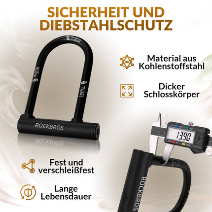 ROCKBROS Bügelschloss Fahrradschloss Hohe Sicherheit Schlösser Wasserdicht (Fahrradschloss) kaufen bei Linkreich – Jetzt entdecken!