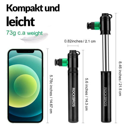 ROCKBROS CO2 Fahrradpumpe 110 PSI Aluminium Minipumpe Schwarz (Fahrrad Luftpumpen) kaufen bei Linkreich – Jetzt entdecken!