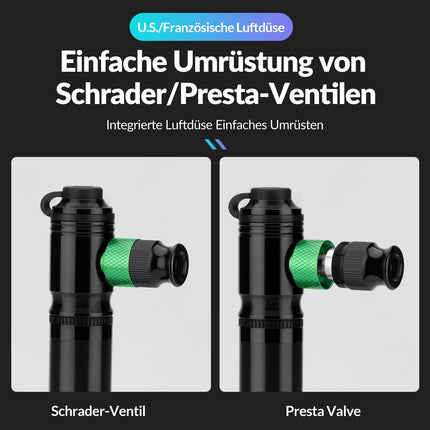 ROCKBROS CO2 Fahrradpumpe 110 PSI Aluminium Minipumpe Schwarz (Fahrrad Luftpumpen) kaufen bei Linkreich – Jetzt entdecken!