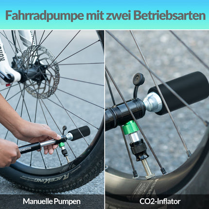 ROCKBROS CO2 Fahrradpumpe 110 PSI Aluminium Minipumpe Schwarz (Fahrrad Luftpumpen) kaufen bei Linkreich – Jetzt entdecken!