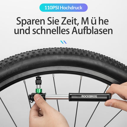 ROCKBROS CO2 Fahrradpumpe 110 PSI Aluminium Minipumpe Schwarz (Fahrrad Luftpumpen) kaufen bei Linkreich – Jetzt entdecken!