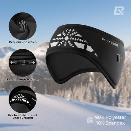 ROCKBROS Elastisches Winter Stirnband mit Klettverschluss Ohrenwärmer Unisex (Fahrrad Mütze) kaufen bei Linkreich – Jetzt entdecken!