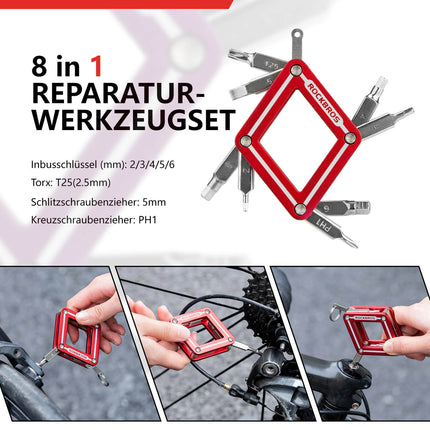 ROCKBROS Fahrrad 8 in 1 Reparatur - Werkzeug - Set Faltbares Reparaturset (Werkzeuge) kaufen bei Linkreich – Jetzt entdecken!