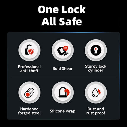 ROCKBROS Fahrrad Bügelschloss für Fahrräder & Motorräder aus legiertem (Fahrradschloss) kaufen bei Linkreich – Jetzt entdecken!