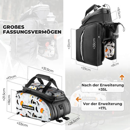 ROCKBROS Fahrrad Gepäckträgertasche 17 - 35L mit Regenhülle (Fahrradtaschen) kaufen bei Linkreich – Jetzt entdecken!