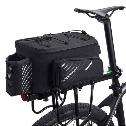 ROCKBROS Fahrrad Gepäckträgertasche Schwarz 9 - 12L mit 2 faltbare Seitentaschen (Fahrradtaschen) kaufen bei Linkreich – Jetzt entdecken!