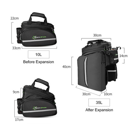 ROCKBROS Fahrrad Gepäckträgertasche wasserdichte mit Regenschutz 17-35L